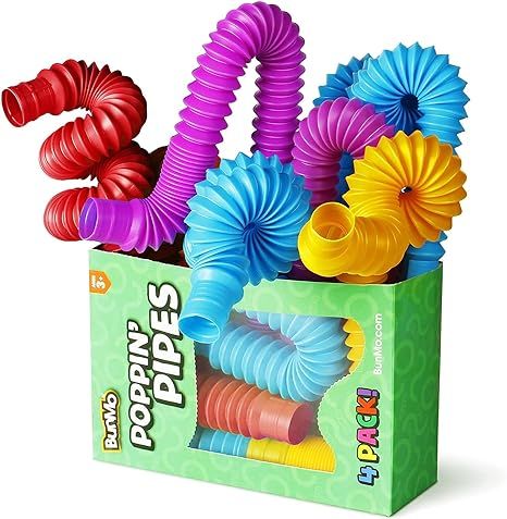 BUNMO 4pk Pop Tubes Sensory Toys (Large) Fun Learning Resource Toys Make Fun Sounds & Provide Sti... | Amazon (US)