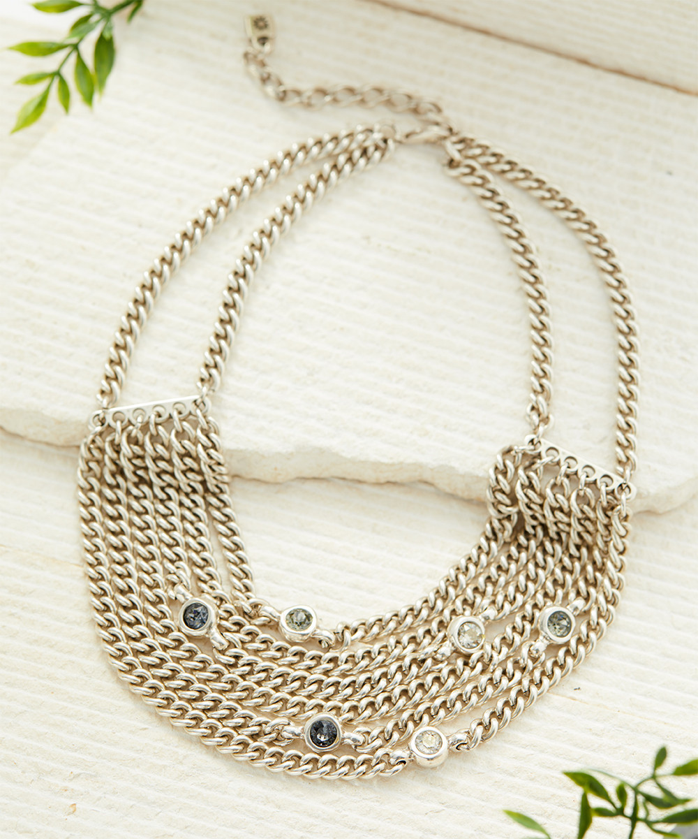 UNOde50 Women's Necklaces - Silver-Plated Layered Necklace With Swarovski Crystals | Zulily