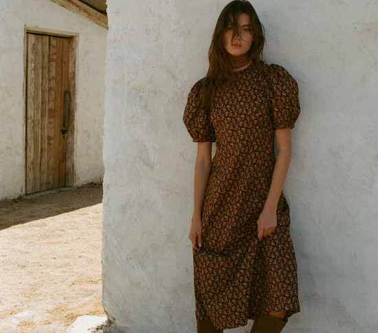 BLAIR DRESS -- NOIR FLEURS D'AVIGNON | DOEN