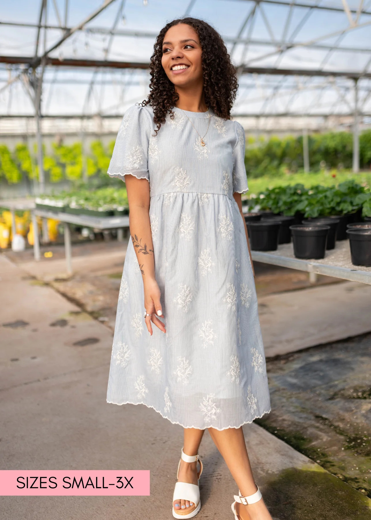 Mckenzie Blue Embroidered Dress | My Sister's Closet Boutique