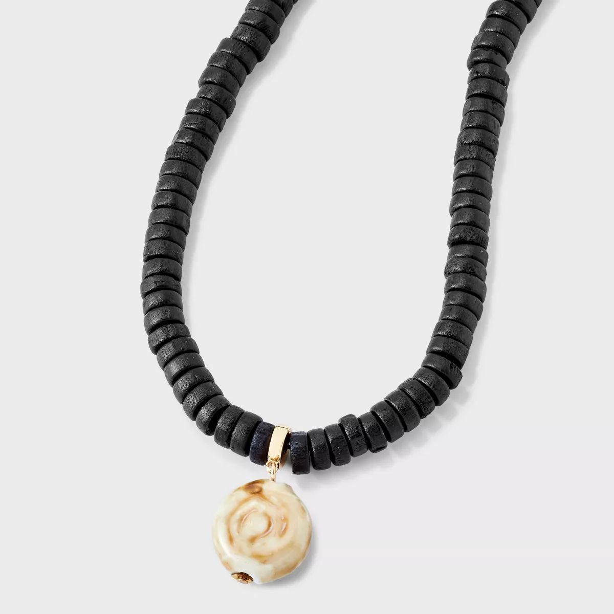Beaded Choker with Wood Shell - A New Day™ Gold | Target