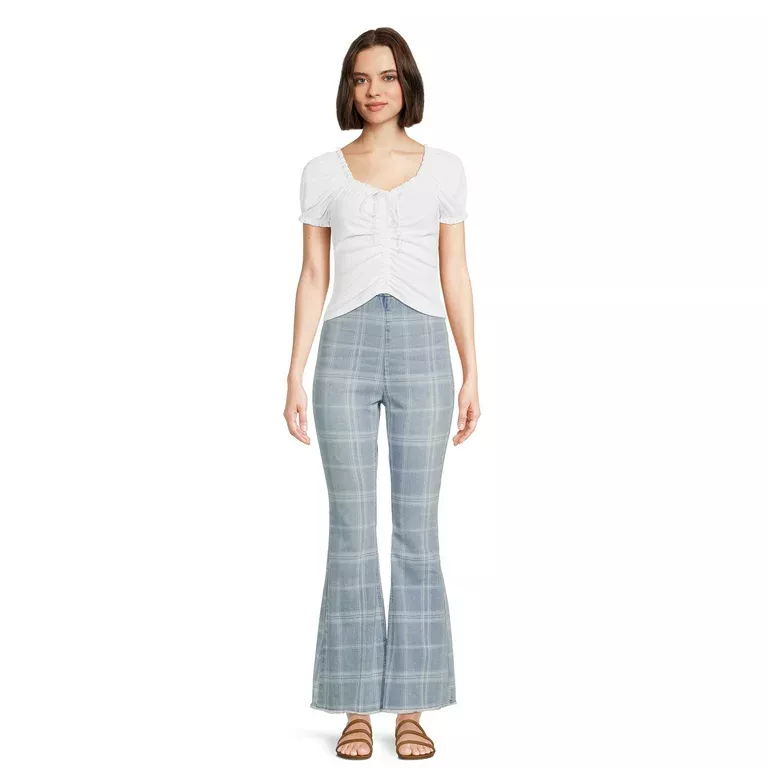 No Boundaries Juniors Pull-On Flare Jeans 