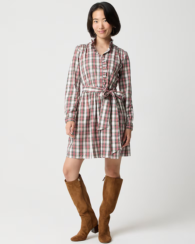 Tartan mini shirt-dress | J.Crew Factory