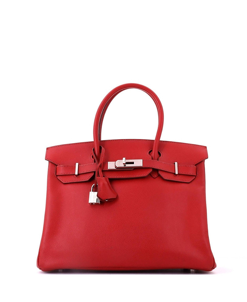 Pre-Owned HERMES Birkin 25 Handbag Red Epsom with Palladium Hardware | Bloomingdale's (US)