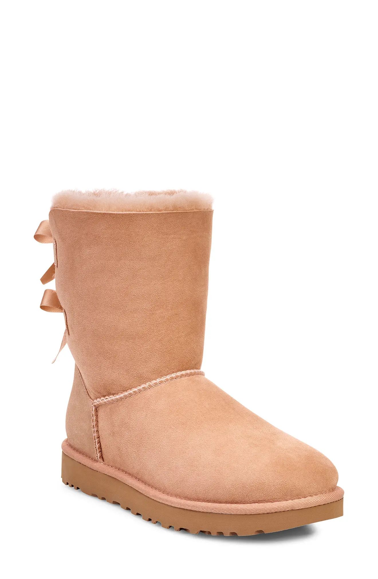 Women's Ugg Bailey Bow Ii Genuine Shearling Boot, Size 6 M - Pink | Nordstrom