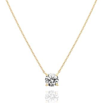Amazon.com: PAVOI 14K Gold Plated Post Faux Diamond Round Solitaire Pendant Halo Necklace in Yellow  | Amazon (US)