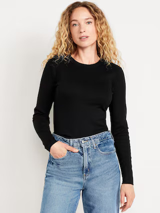 Snug Long-Sleeve Crew-Neck T-Shirt | Old Navy (US)