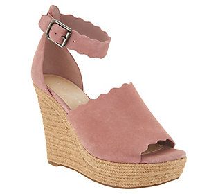 Marc Fisher Suede Ankle Strap Espadrille Wedge- Haya | QVC