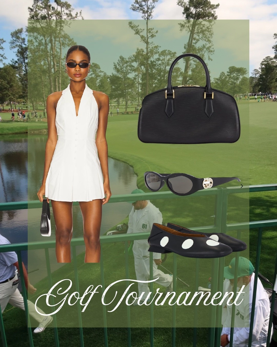 Golf tournament outfit the masters white dress polka dot flats revolve 

#LTKootd