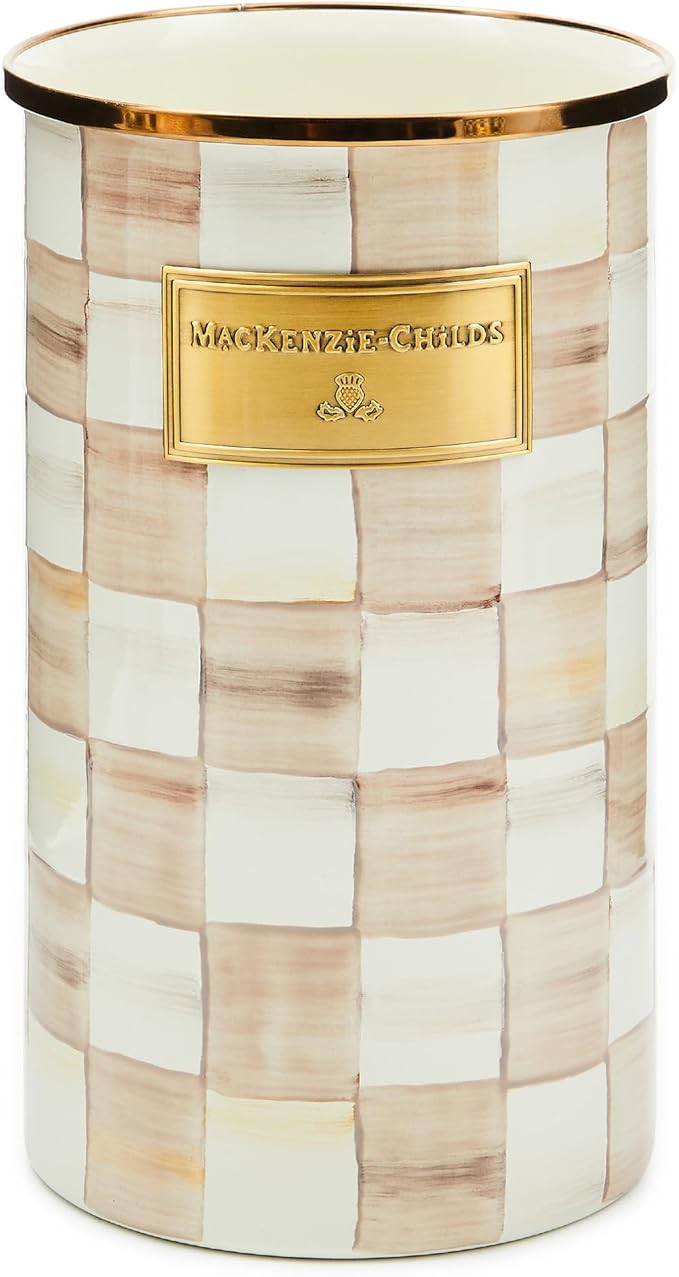 MACKENZIE-CHILDS Enamel Utensil Holder, Kitchen Utensil Holder for Countertop, Brown-and-White Mo... | Amazon (US)