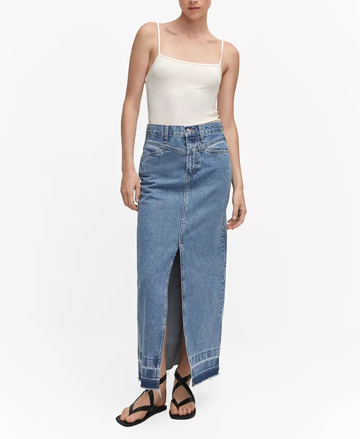 MANGO Women's Denim Long Skirt - Macy's | Macys (US)