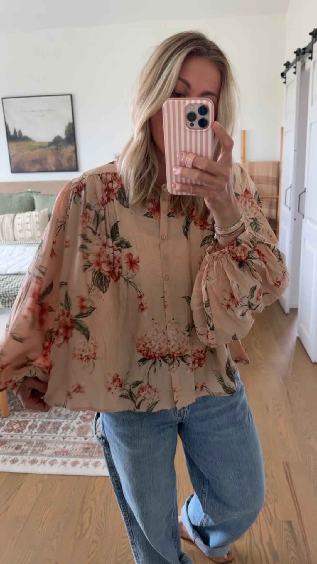Accidentally got a large in this blouse from Walmart. But still cute!! Love this vintage print + it also comes in green as well. ￼

#LTKootd #LTKgrwm