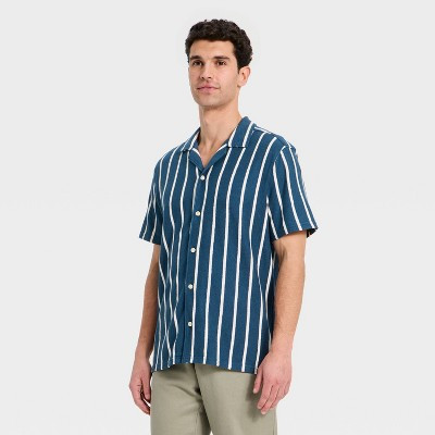 Men's Vintage Knit Camp Polo Shirt - Goodfellow & Co™ Navy Blue L | Target