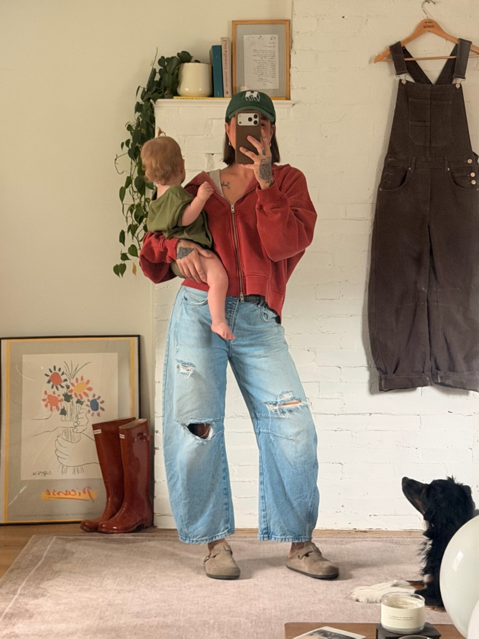 running errands fit on a cooler day in pittsburgh ◡̈ wearing a 26 in the jeans and a small in the crew! hat is from a friends brand

#LTKootd #LTKgrwm #LTKmomlife