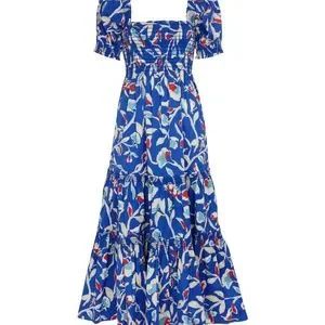 Tory Burch Smocked Dress Celeb Royal Kate Painted Roses NWT Collectors | Poshmark