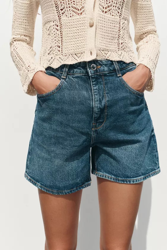 Z1975 HIGH-WAISTED MOM FIT SHORTS | Zara US
