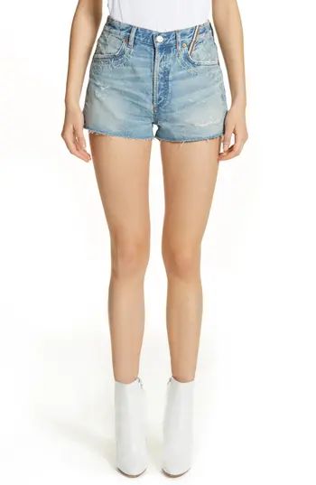 Women's Jean Atelier Janis High Rise Mini Shorts, Size 24 - Blue | Nordstrom