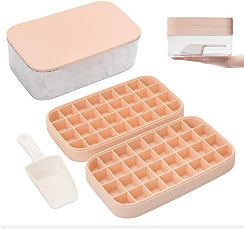 Updated Silicone Ice Cube Trays With Lid and Storage Bin, Easy-Release 2*32 Small Nugget Ice Tray... | Amazon (US)