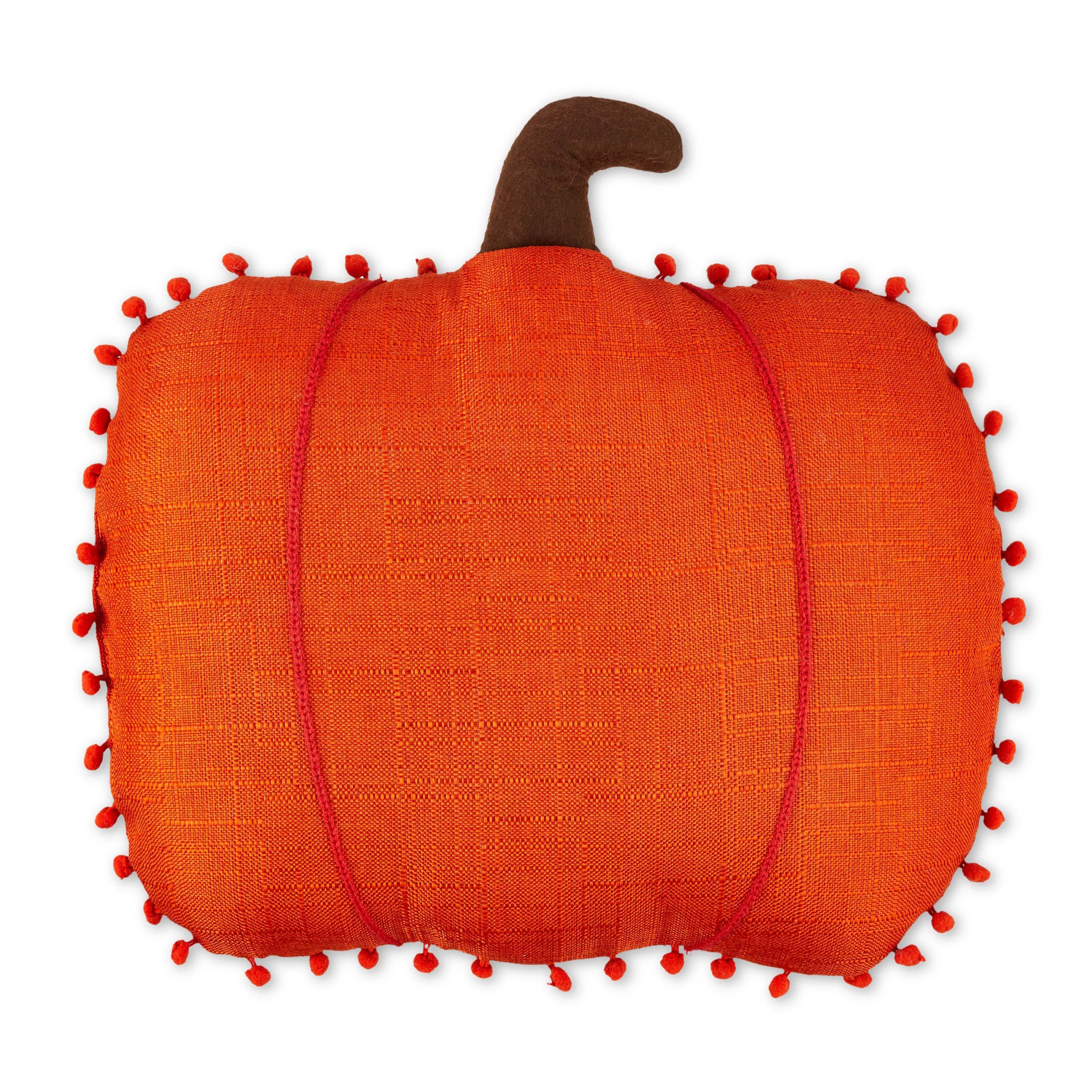 Harvest 11.5 inch Orange Pumpkin Pompom Decorative Pillow, Way to Celebrate! | Walmart (US)