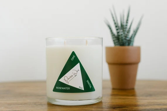 Rosewater, Oak, Santal | Double Wick Candle |  100% Soy Wax | 9oz | Etsy (CAD)