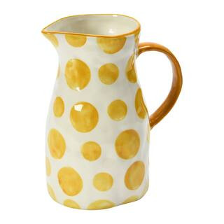 8.2" White & Yellow Stoneware Pitcher | Michaels | Michaels Stores
