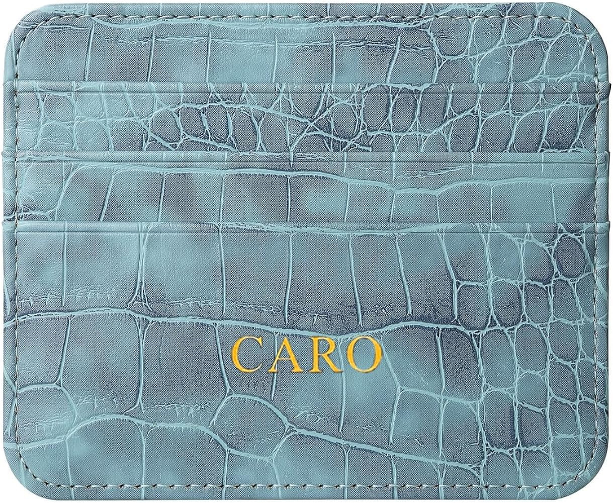 Personalisa Gold Silver Initial letters Credit Card Holder Wallet, PU Leather Ultra Slim Wallet, ... | Amazon (US)