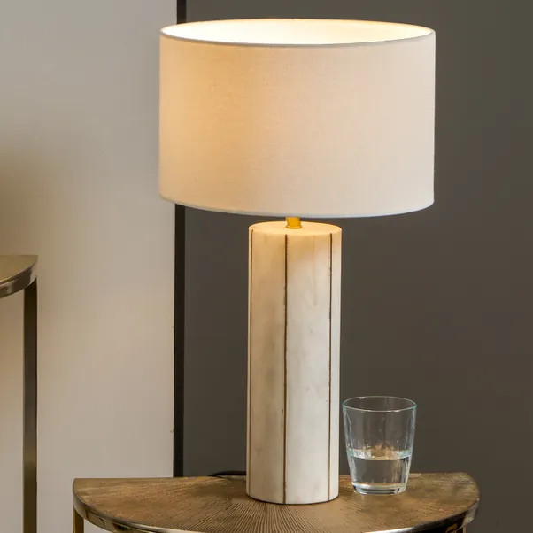 Venetia Tall White & Gold Table Lamp | Dunelm