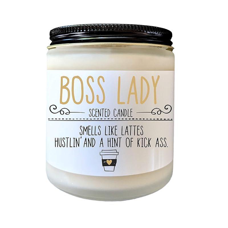 Boss Lady Scented Candle Lady Boss Like a Boss Lady Gift New Job Gift for Boss Funny Gift Boss Ba... | Amazon (US)