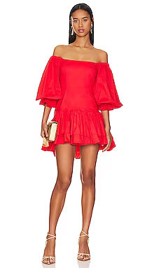 Erika Pena Janey Short Dress in Coral Red from Revolve.com | Revolve Clothing (Global)