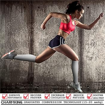 CHARMKING 3 Pairs Copper Compression Socks for Women & Men Circulation 15-20 mmHg is Best for All... | Amazon (US)