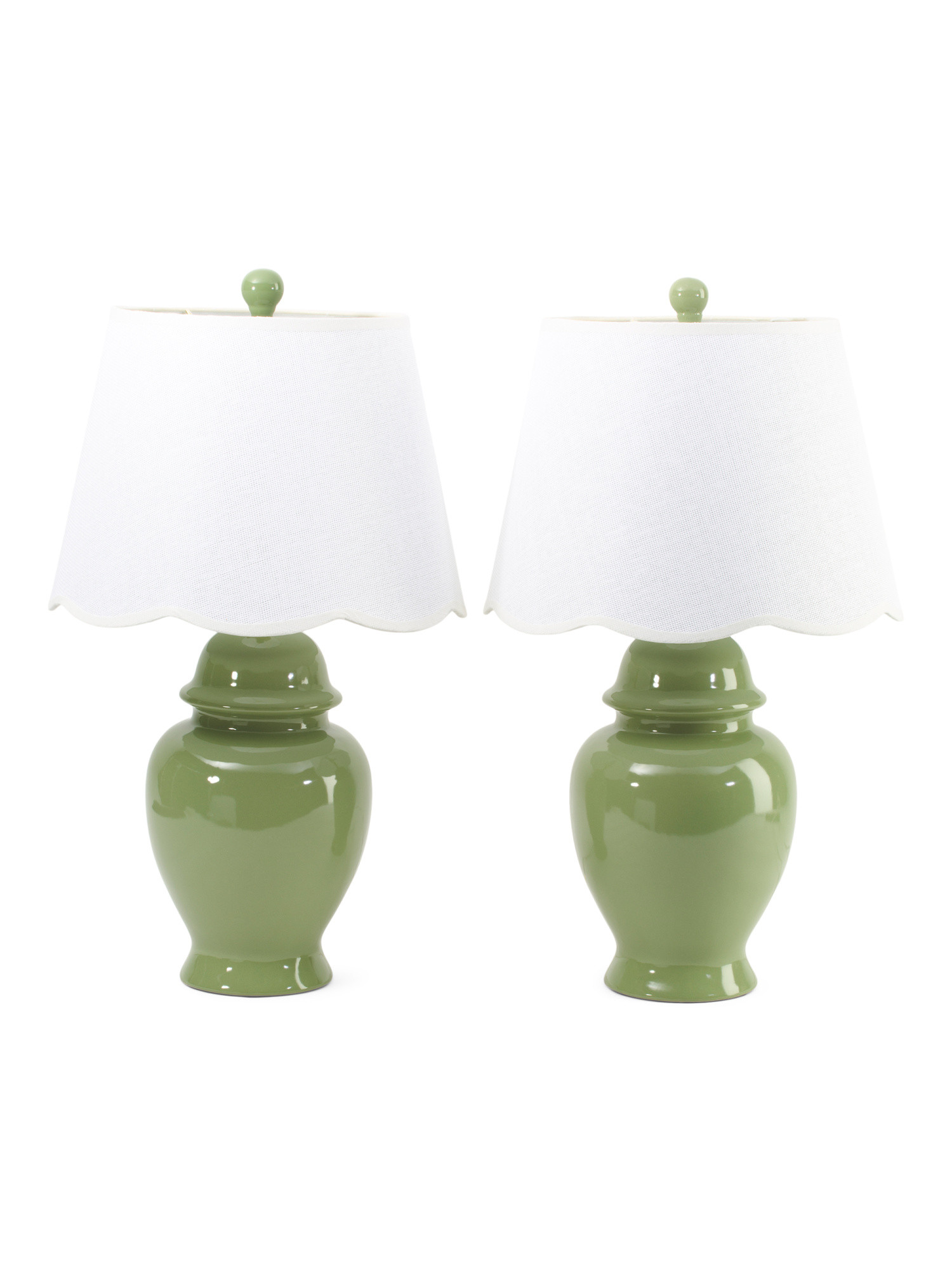 2pk 25.5in Ginger Jar Scalloped Shade Table Lamps Set | Home | Marshalls | Marshalls
