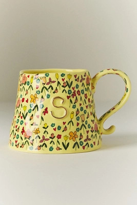 Stoneware 24k Gold Accent Monogram Mug | Anthropologie (US)