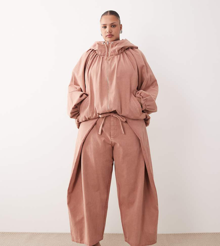 ARRANGE Curve tie front carrot jeans in pink acid wash - part of a set | ASOS (Global)
