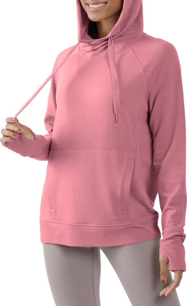 Terry Brushed Long Sleeve Raglan Pullover Hoodie | Nordstrom Rack