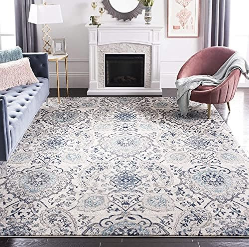 Amazon.com: SAFAVIEH Madison Collection MAD600C Boho Chic Glam Paisley Non-Shedding Living Room B... | Amazon (US)