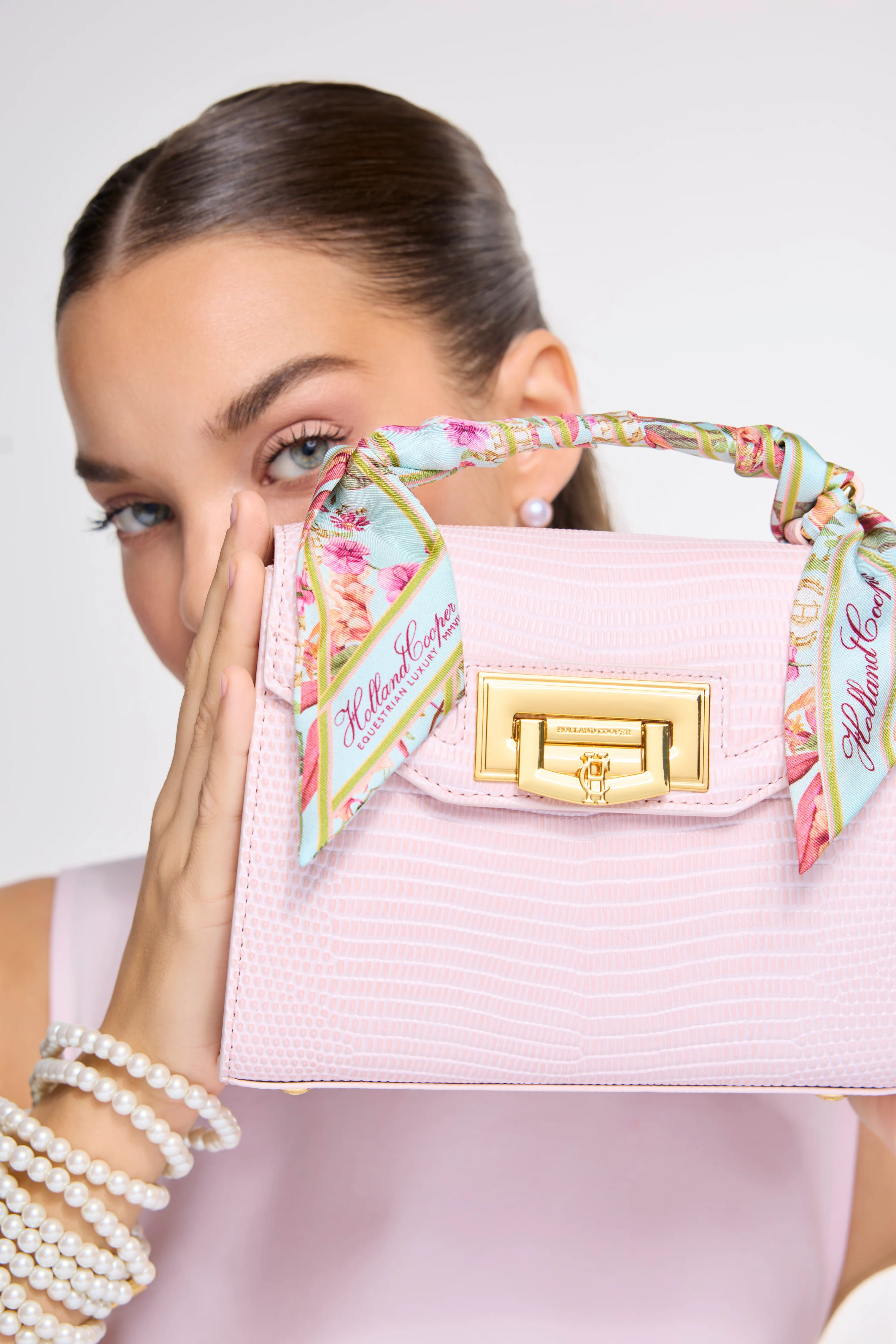 Mini Cheltenham Bag (Blush Lizard) | Holland Cooper