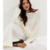Women's Cream Cotton Rich Open Stitch Jumper New Look | New Look (UK)