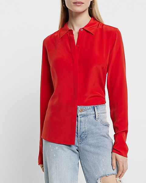 Silk Slim Portofino Shirt | Express