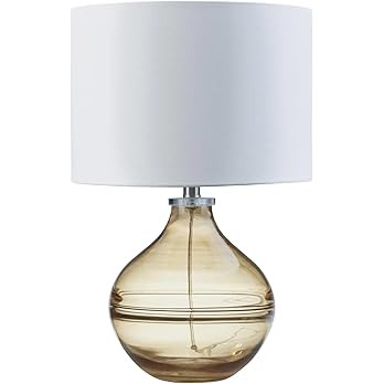 Signature Design by Ashley Lemmitt Modern 21.5" Transparent Amber Glass Table Lamp, Light Brown | Amazon (US)