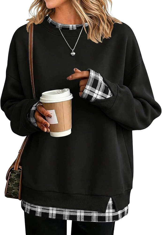 Mock Neck Sweatshirts for Women Cute Long Sleeve Oversized Sweatshirt | Amazon (US)