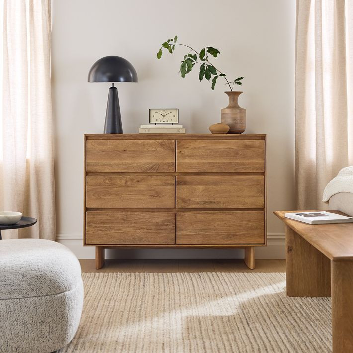 Anton Solid Wood Narrow 6-Drawer Dresser (48") | West Elm (US)