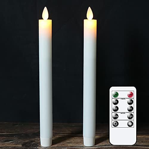 DRomance White Flameless Taper Candles with Remote and Timer, Moving Wick LED Flickering Window C... | Amazon (US)