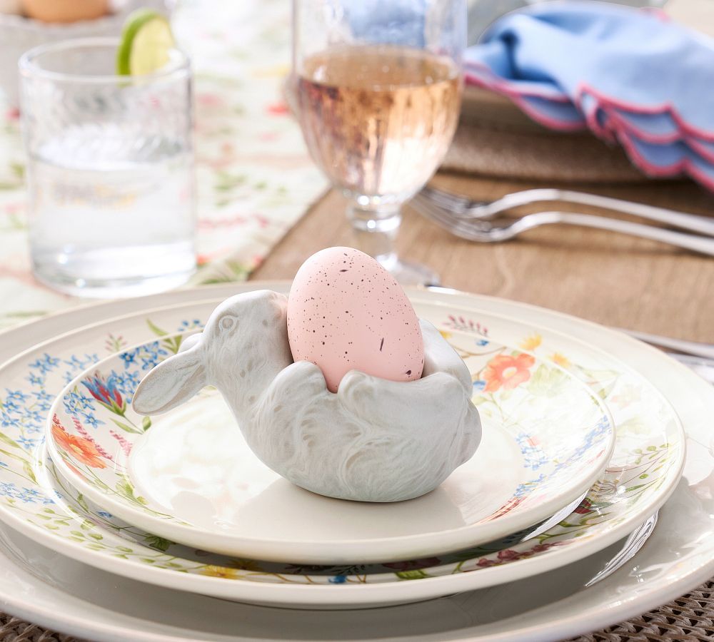 Rustic Bunny Stoneware Egg Holders - Set of 4 | Pottery Barn (US)