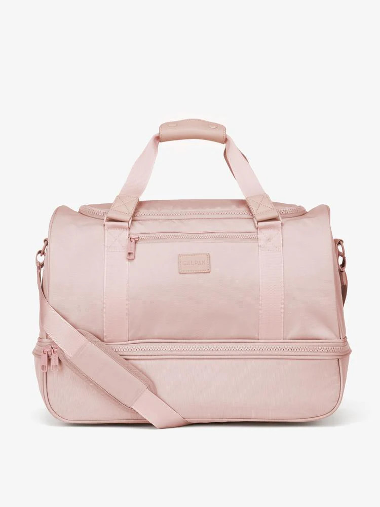CALPAK Stevyn Duffel Bag with Shoe Compartment in Pink | Weekender Travel Bag | Polyester | CALPAK