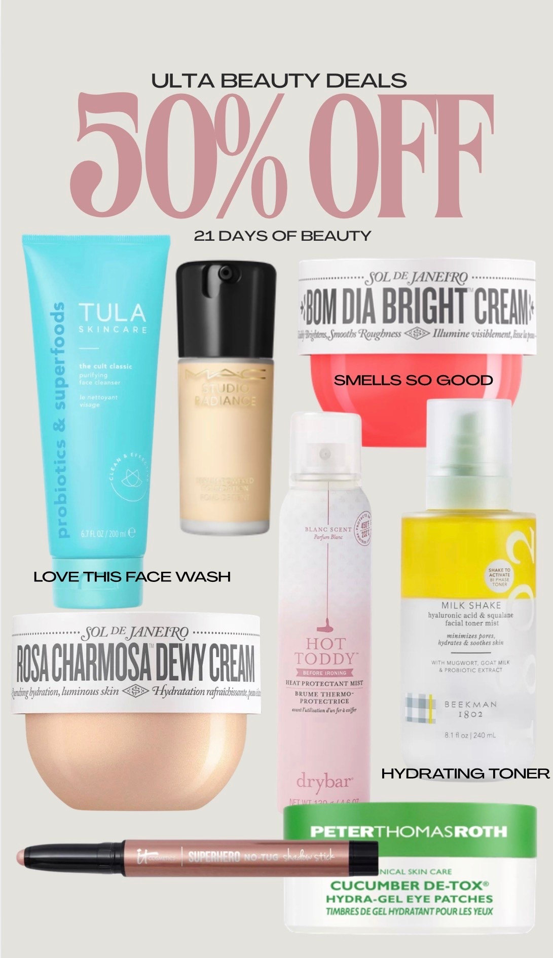 Ulta 50% off beauty deals

#LTKSaleAlert #LTKBeauty