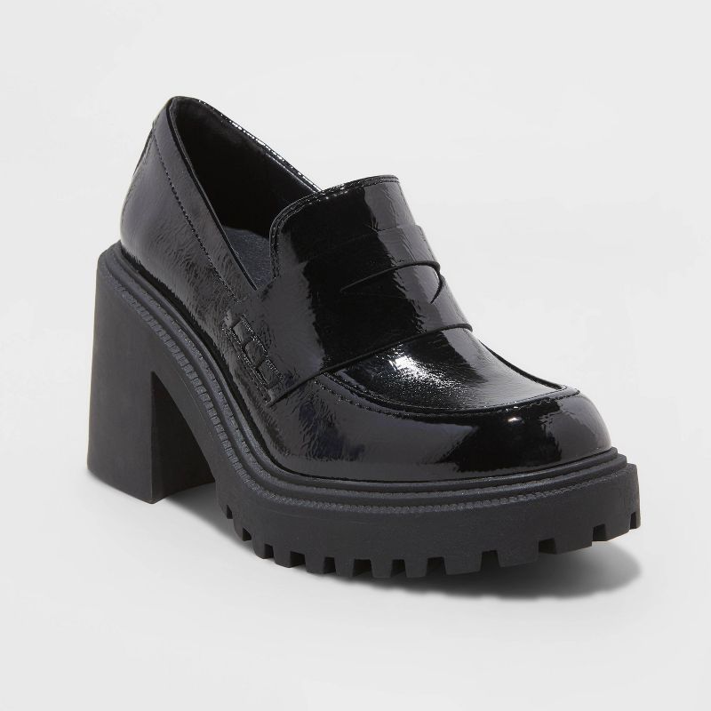 Women's Hudson Loafer Heels - A New Day™ Jet Black | Target
