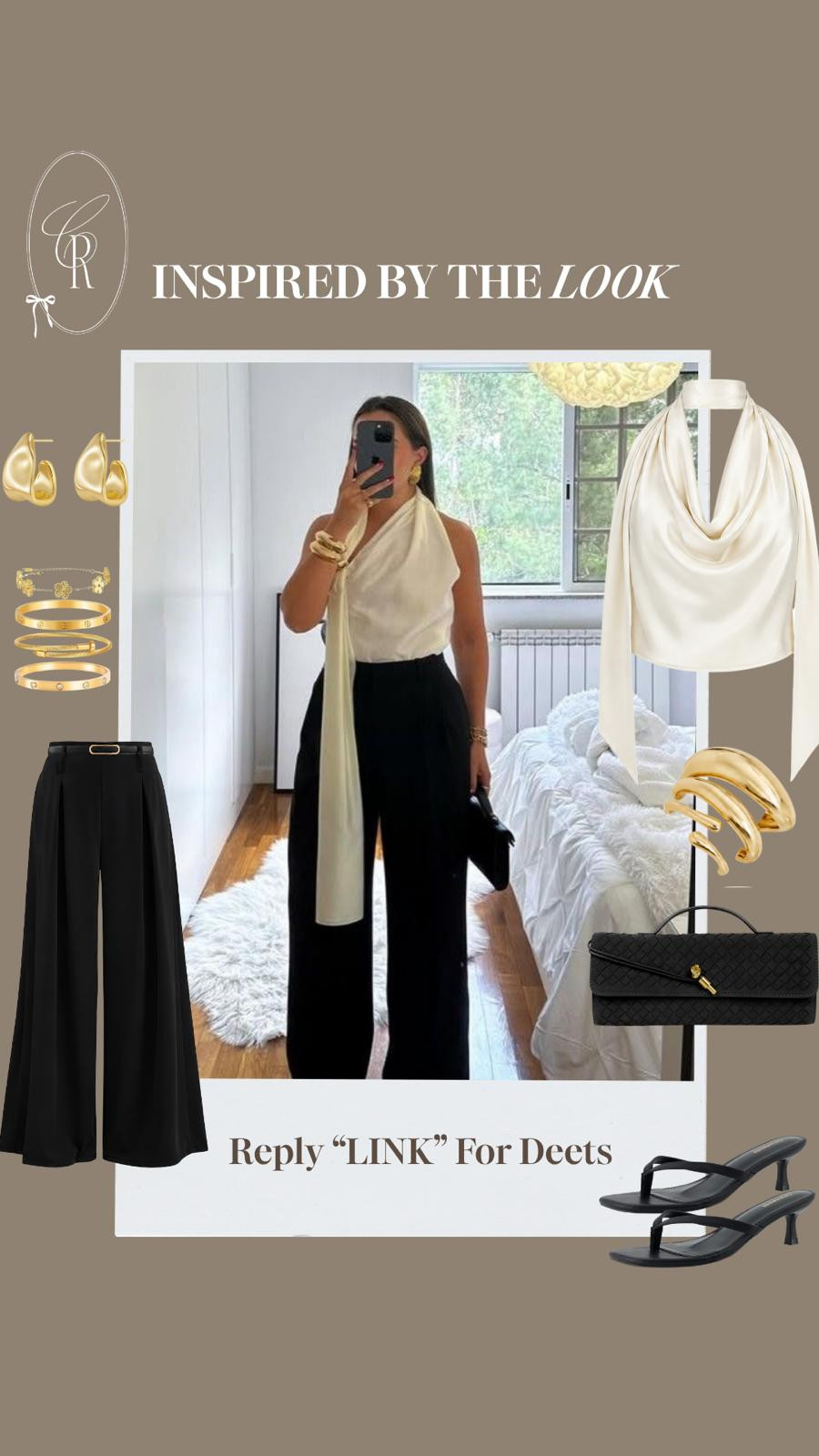 When in doubt, wear black and white. ✨

This timeless pairing never fails—elevated with a draped neckline, wide-leg trousers, statement gold jewelry, and sleek accessories.  

 #LTKgrwm #LTKootd
