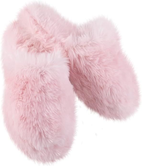 PajamaGram Women's Slippers - Womens Fluffy Slippers | Amazon (US)