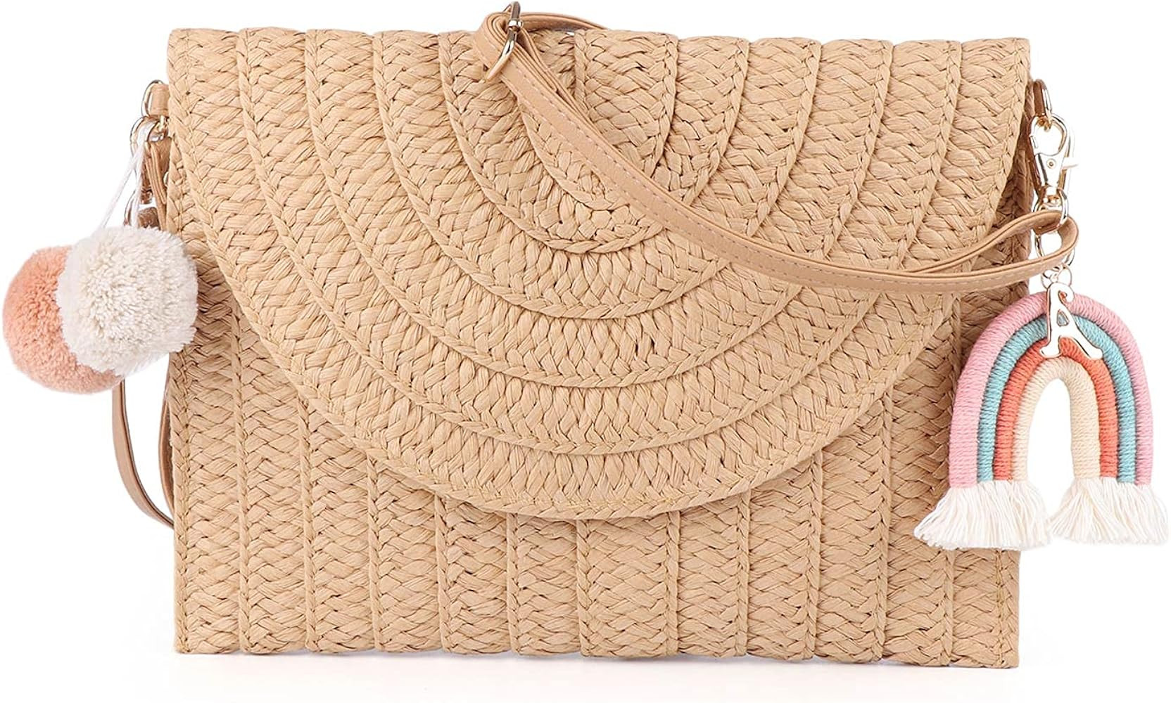 Women Straw Shoulder Bag Straw Clutch Purse Straw Woven Crossbody Bag Summer Beach Bag Envelope P... | Amazon (US)