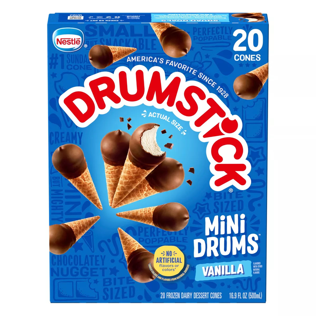 Nestle Drumstick Mini Drums Frozen Sundae Cones Vanilla - 20ct | Target